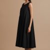 Whirling All Night - Long pleated sleeveless dress