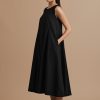 Whirling All Night - Long pleated sleeveless dress