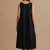 Whirling All Night - Long pleated sleeveless dress