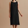 Poker face dress - Sleeveless side pocketed dress with kantha