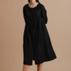 Daisy goes out to play - Gathered sleeved buttoned dress