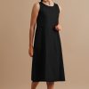 Poker face dress - Sleeveless side pocketed dress with kantha