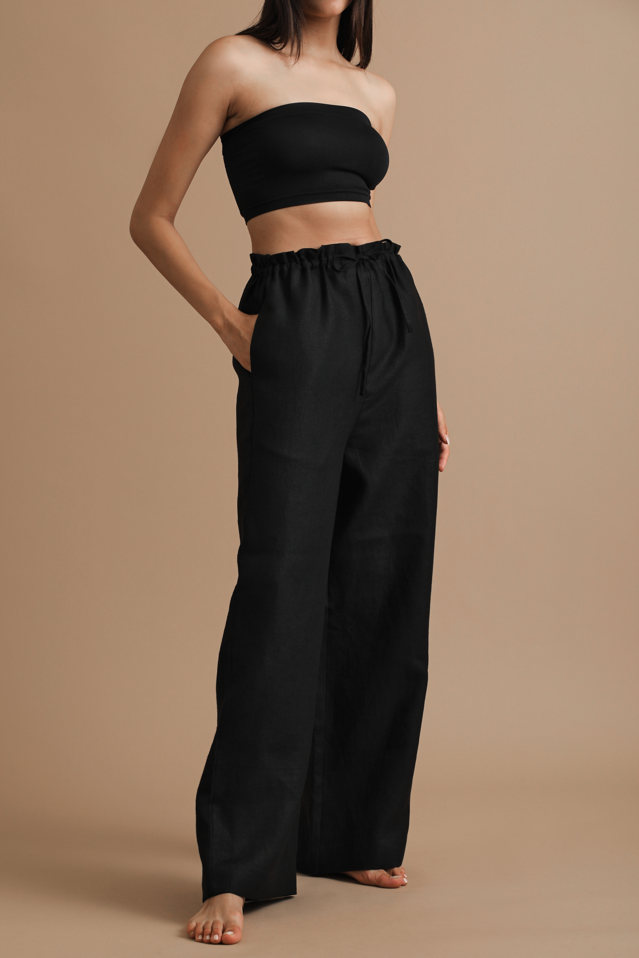 I'm on a break – Linen pajama pants – Turn Black