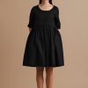Running Up the Hill - Gathered buttoned dress