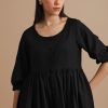 Running Up the Hill - Gathered buttoned dress