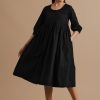 Walking on my own - Long Gathered dress with Kantha