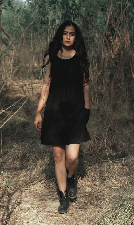 Black Sleeveless Pleated Dress
