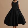 Whirling All Night - Long pleated sleeveless dress