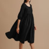 Walking on my own - Long Gathered dress with Kantha