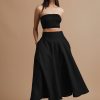A line linen skirt