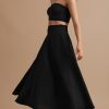 A line linen skirt