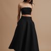 A line linen skirt