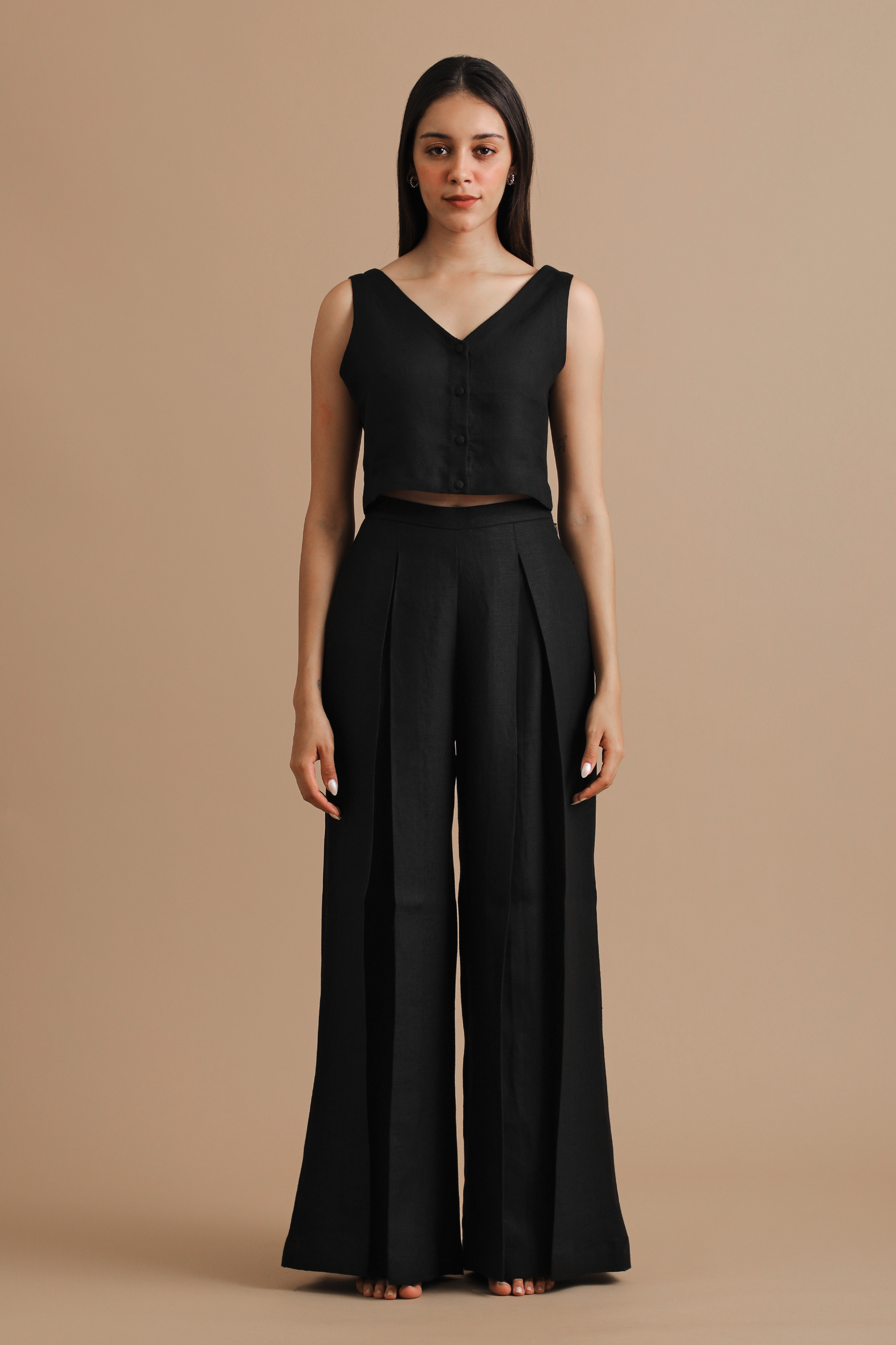 Pleated Palazzo Wide Leg Trouser | Noroze