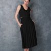 Black High Waist Linen Skirt