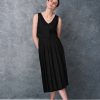 Black High Waist Linen Skirt