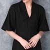 Bell Sleeved Darted Black Jumpsuit