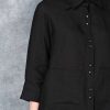 Linen Sleeved Buttoned Down Black Shirt