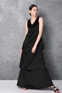 Black Full Length Sleeveless Dress