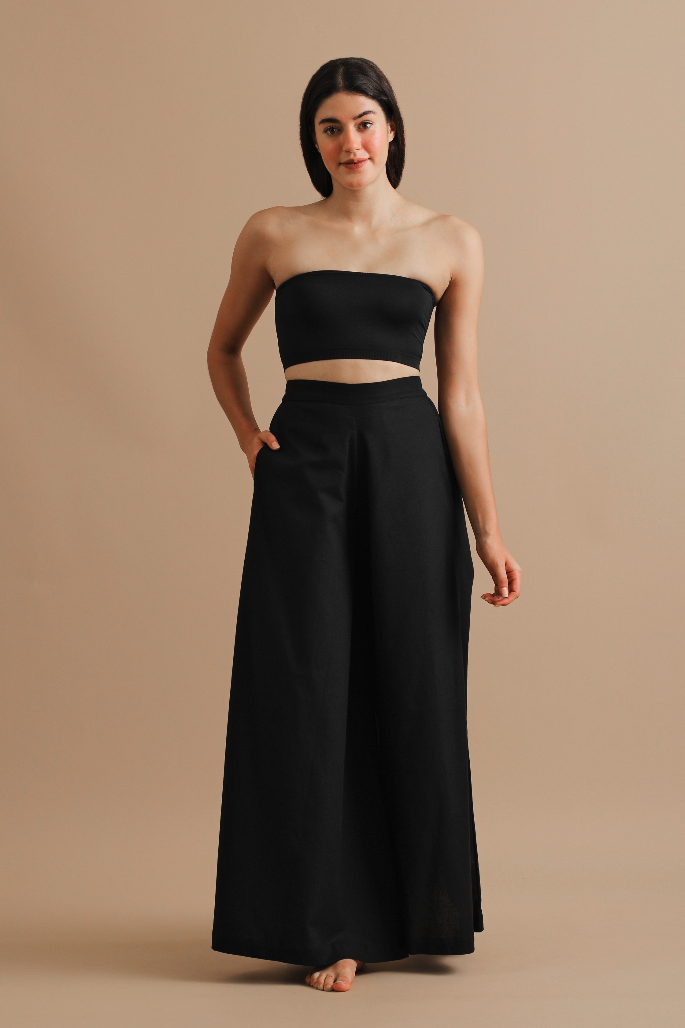 Black wide leg pants