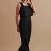 Black  Story Linen Cropped Pants