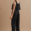 Black  Story Linen Cropped Pants