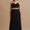 Everlasting Full Length Black Gathered Skirt