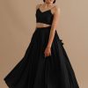 Rippled Thoughts Black Backless Top