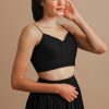 Rippled Thoughts Black Backless Top