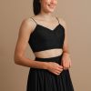 Rippled Thoughts Black Backless Top