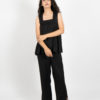 Two Steps Ahead Square Neck Black Top