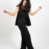 Two Steps Ahead Square Neck Black Top