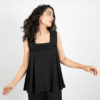 Two Steps Ahead Square Neck Black Top