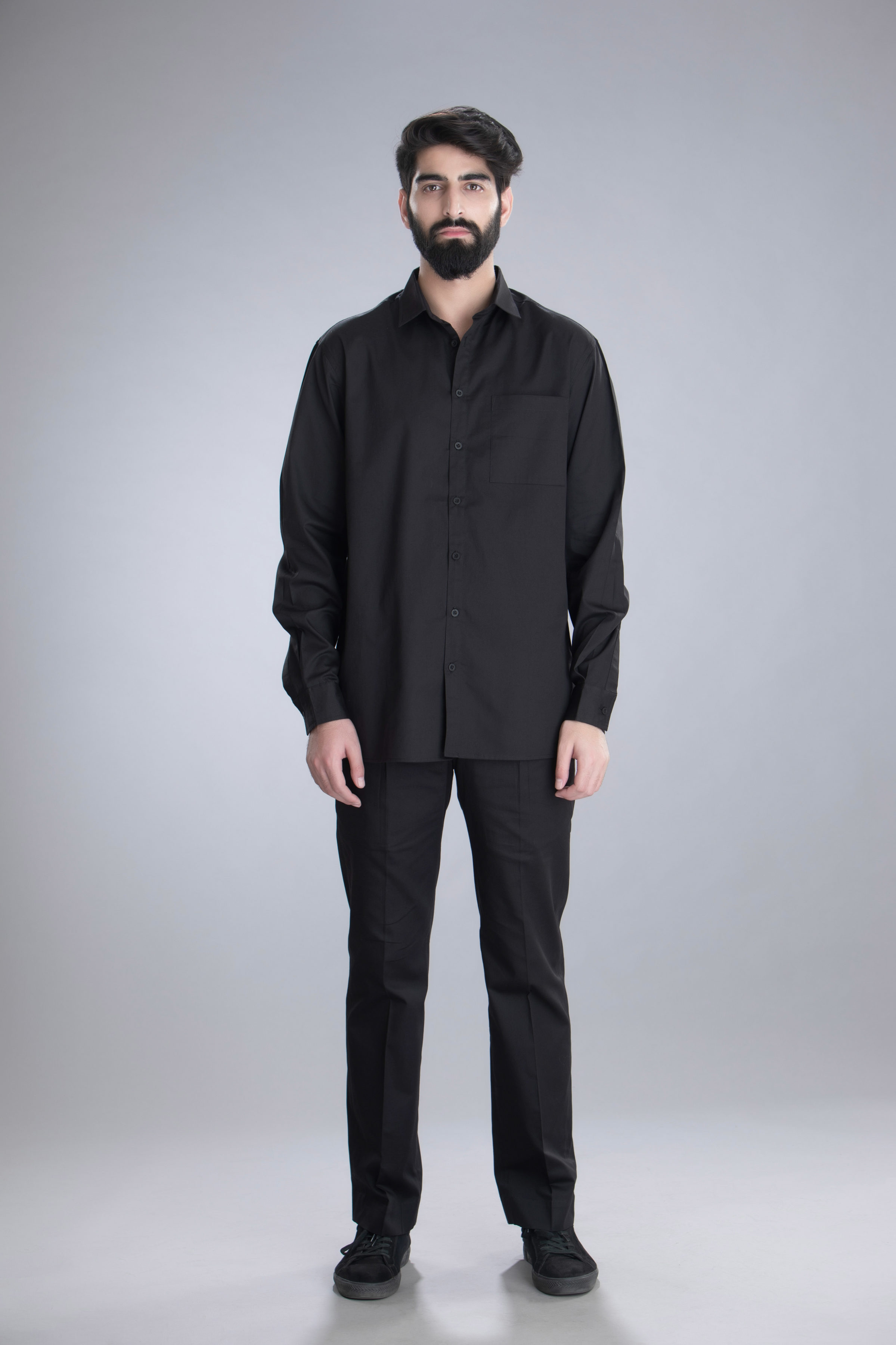 All Day Black Long Sleeve Shirt