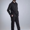 Kickstarter Black Straight pants with pleats