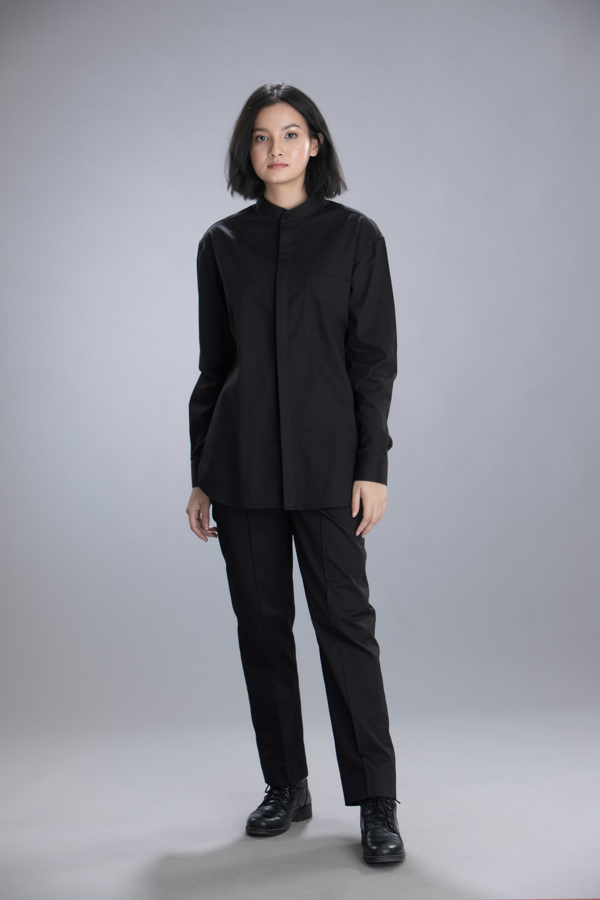 Day & Night Loose Fit Shirt with band Collar