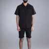 Labrinth Black Short Sleeve Notch Collar