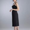 Last Night Black Straight Skirt with front slit