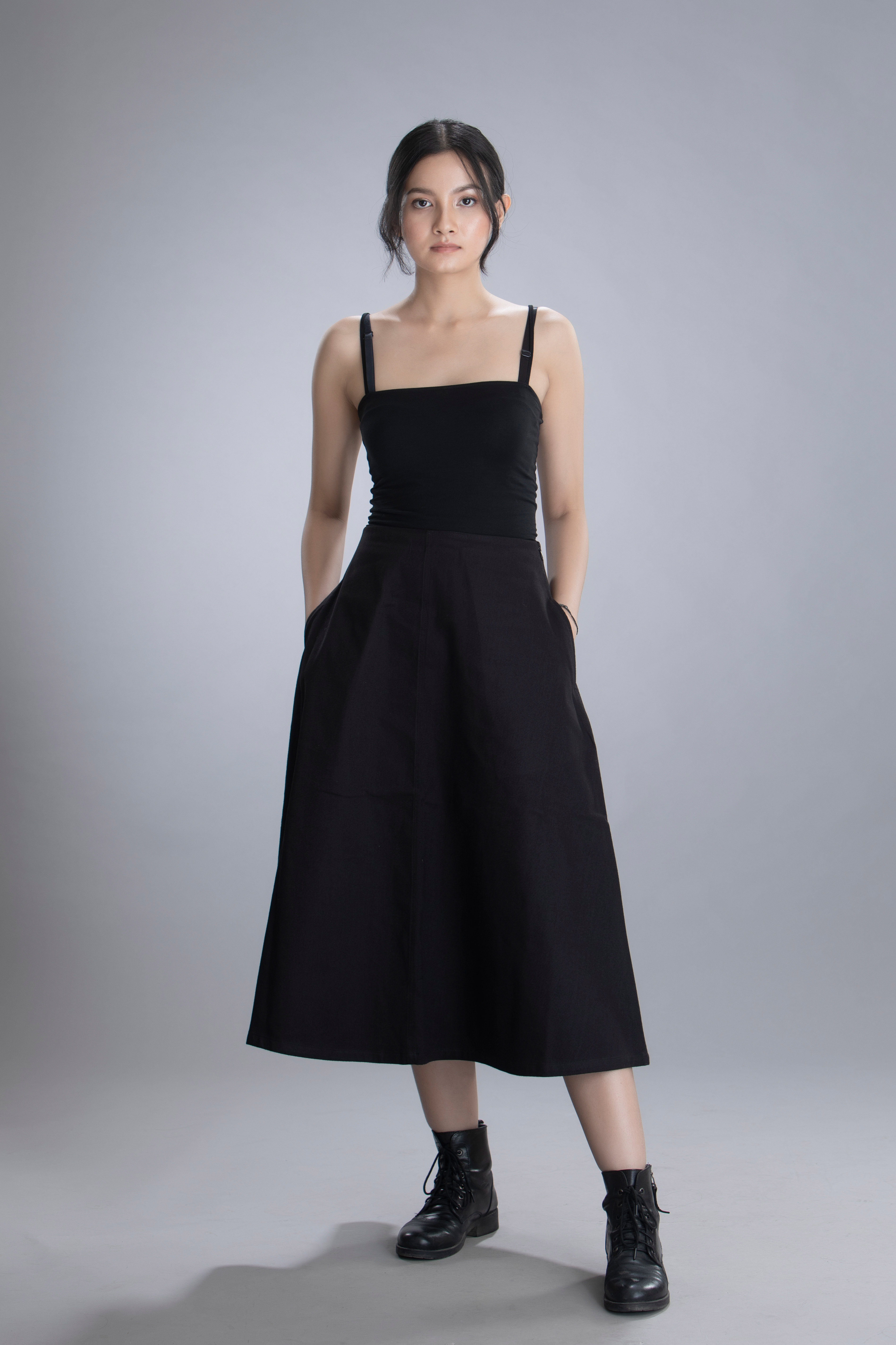 Swing About Black A-Line Skirt