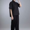 Nostalgia Black Short Sleeve Cropped Shirt
