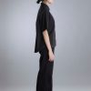 Nostalgia Black Short Sleeve Cropped Shirt