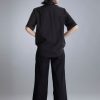Nostalgia Black Short Sleeve Cropped Shirt