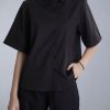 Nostalgia Black Short Sleeve Cropped Shirt