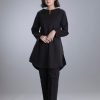 Lazy Day Black Slim Straight pants with back elastic