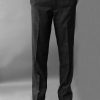 Mist Straight Fit Black Matka Silk Pants