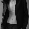Vivir Collarless Black Matka Silk Jacket