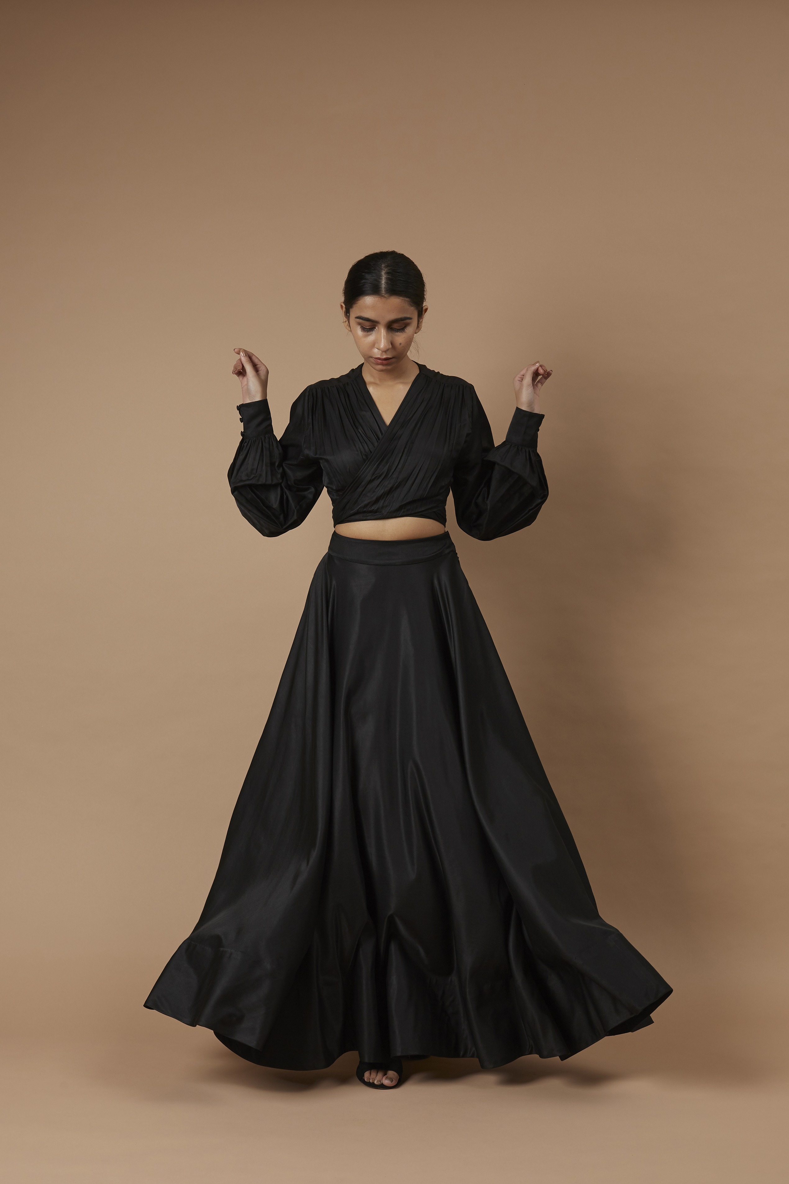 Ruched High Waist Skirts Elegant Solid Versatile Maxi Skirts - Temu