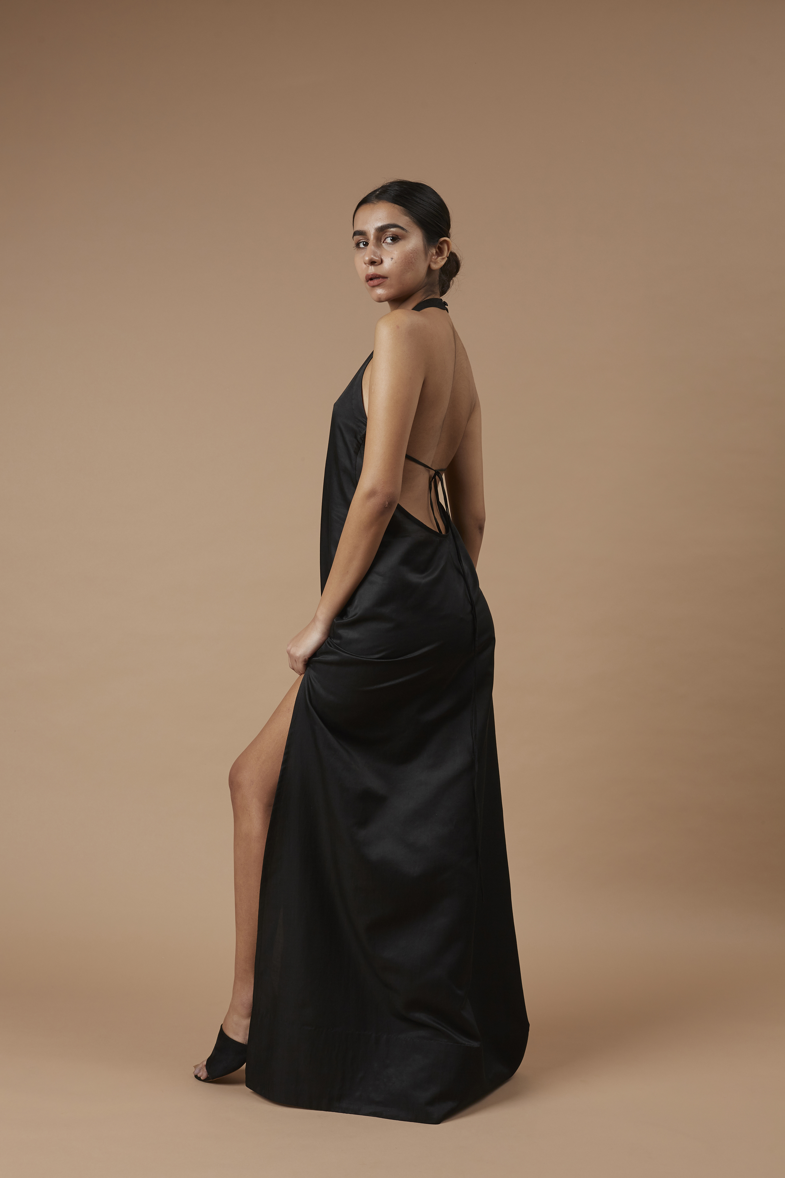 Simple A line Satin Black Long Prom Dresses, Satin Evening Graduation –  shopluu