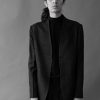 Vivir Collarless Black Matka Silk Jacket