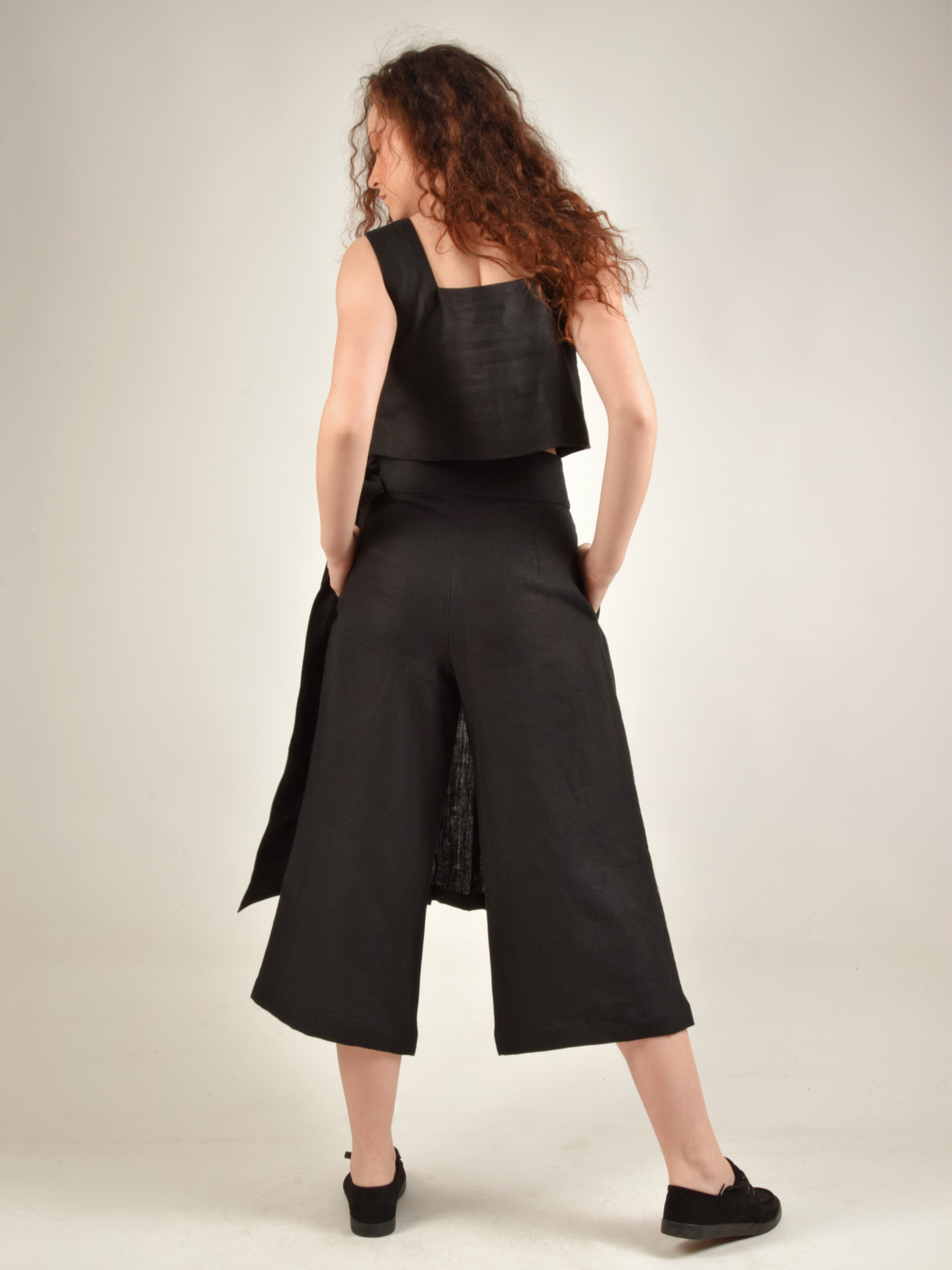 Zara | Pants & Jumpsuits | Zara Culotte Wide Leg Top Insert Jumpsuit Xs |  Poshmark
