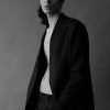Vivir Collarless Black Matka Silk Jacket